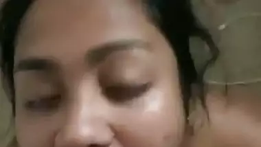 Girlfriend taking cum inside her mouth after blowjob