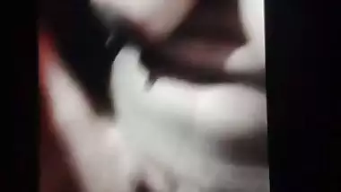 Dark nipples girlfriend sitting nude and fingering