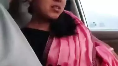 Cute Assamese wife blowjob to husband in running car