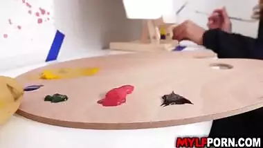 Smoking hot MILF artist India Summer loves doing nude fuck painting session with her favorite model Johnny Castle.