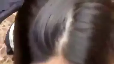 Hyderabad lady enjoys Indian blowjob sex in jungle