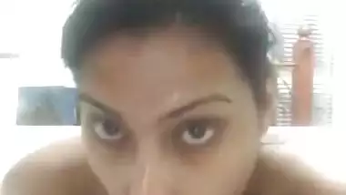 Young and horny girl enjoys with a big dildo