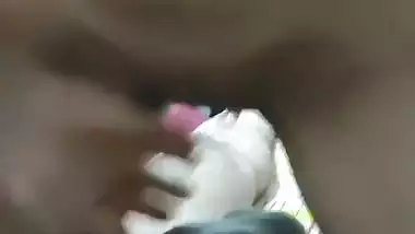 Indian nude babe takes a thick dick in her shaved pussy