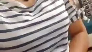 Attractive girl shows big boobs and pussy to boyfriend