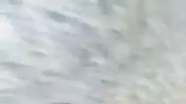 Young maid nude bath and drying her body with towel