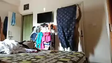 Mom changes nighty and sees camera in her room