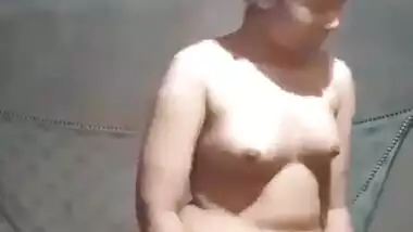 Beautiful cute innocent girl making nude video for Bf