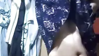Cute chubby Indian GF lifting nighty and showing pussy